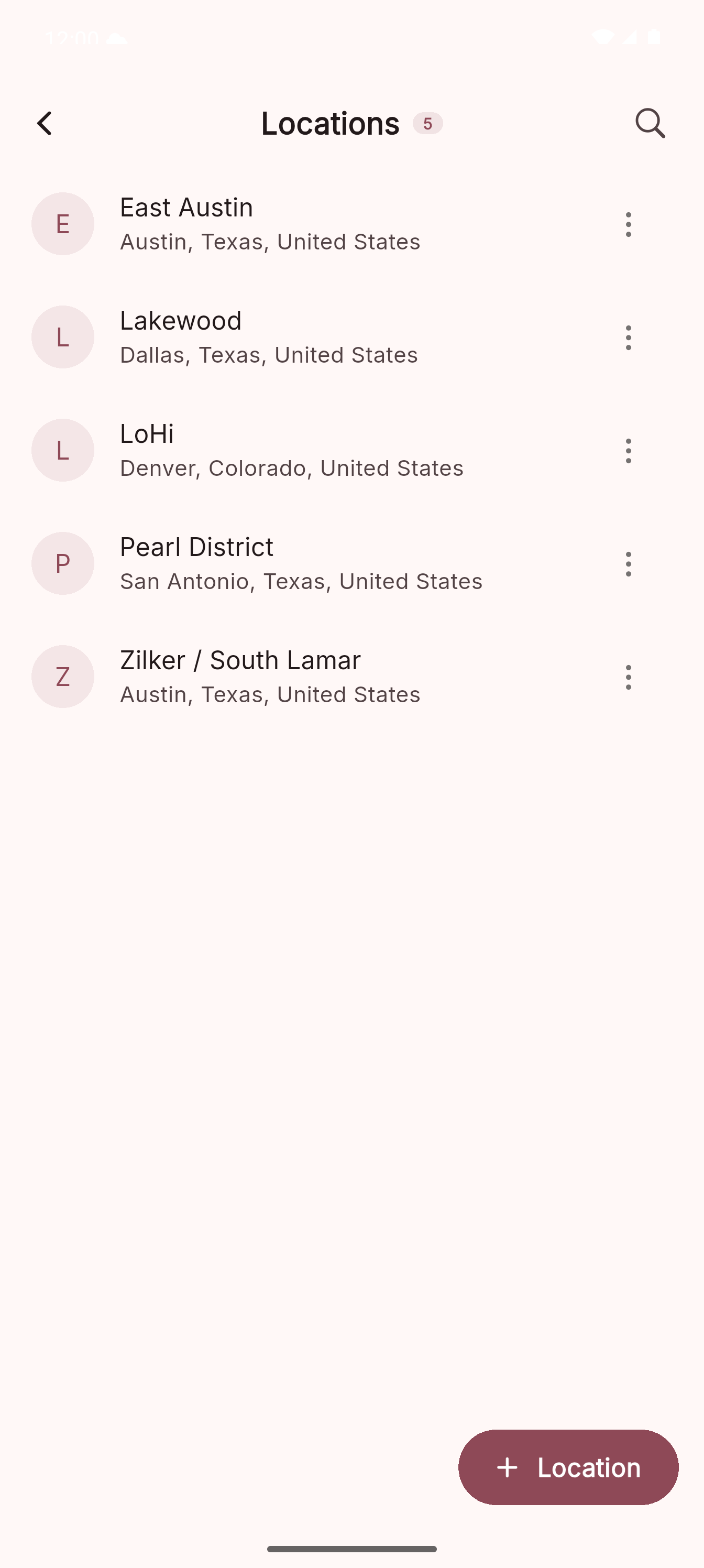 Saved locations